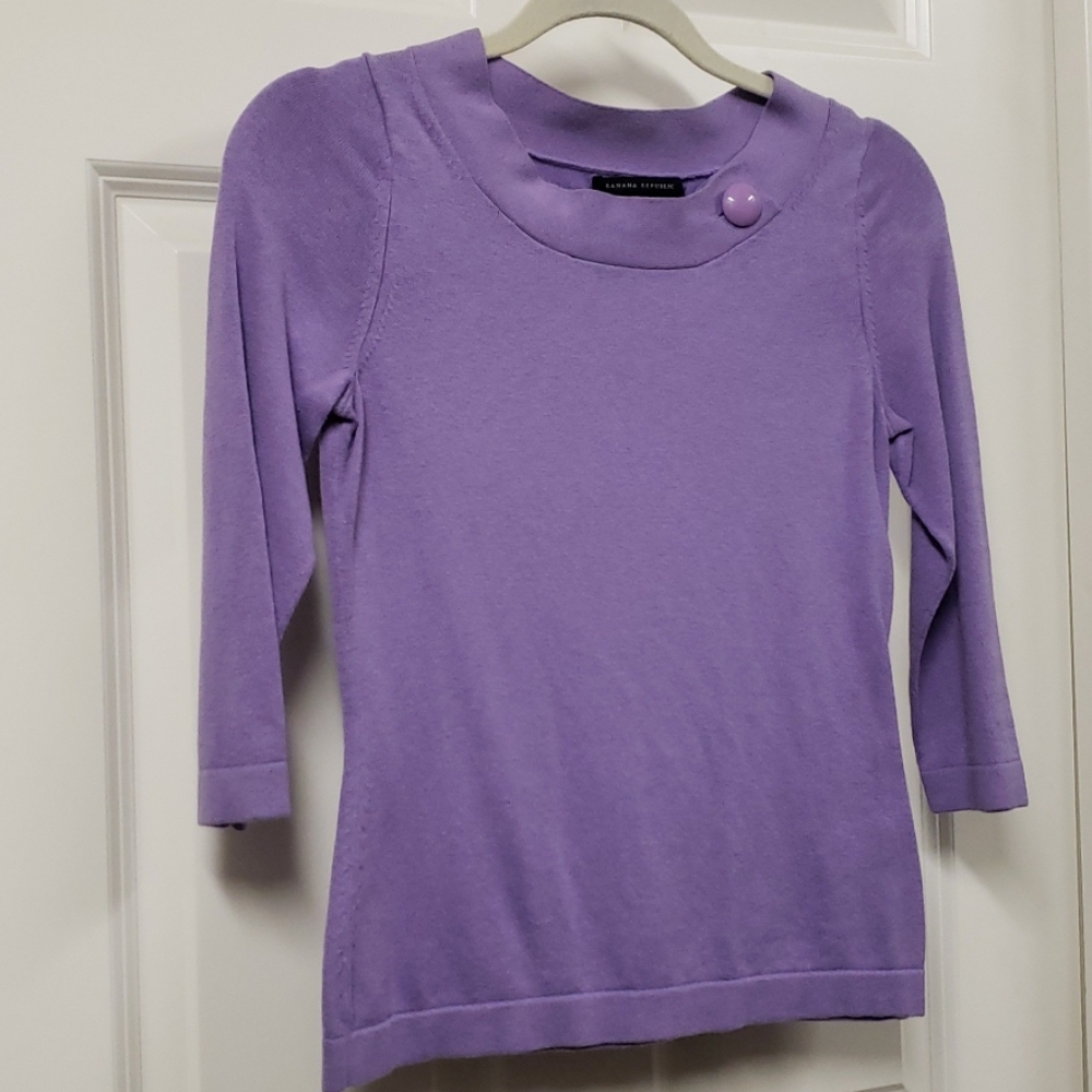 Petite Banana Republic XS Lavender 3/4 sleeve